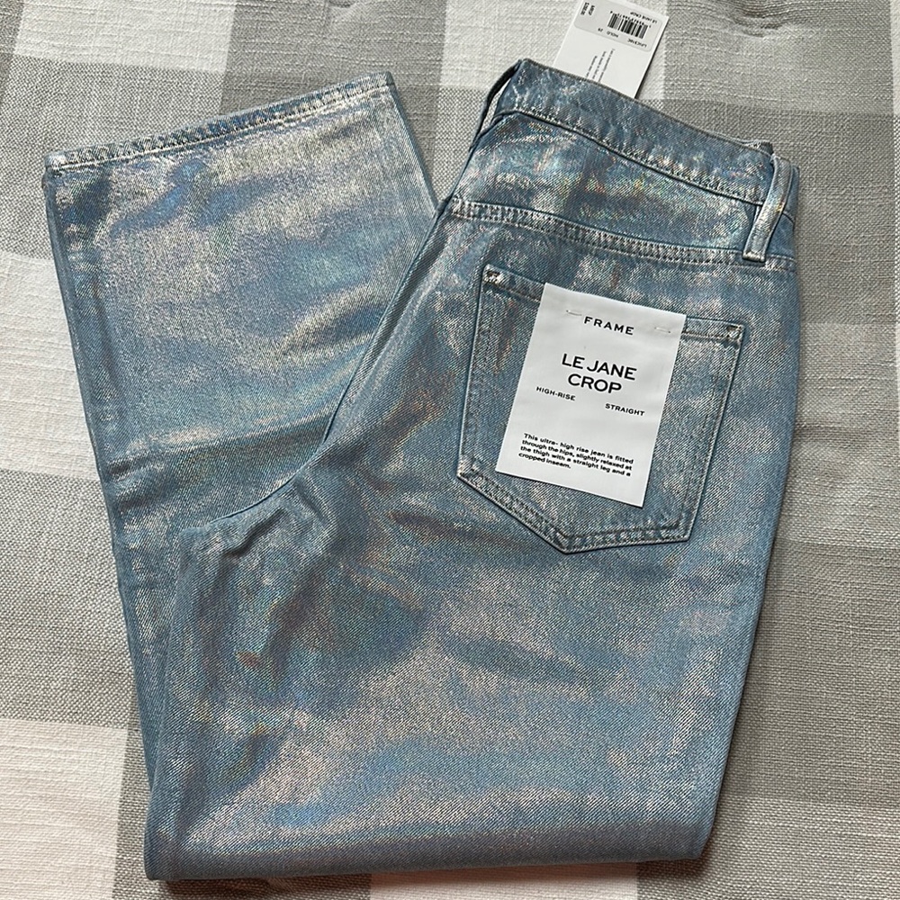 Frame Denim Le Jane Crop Jeans - Silver